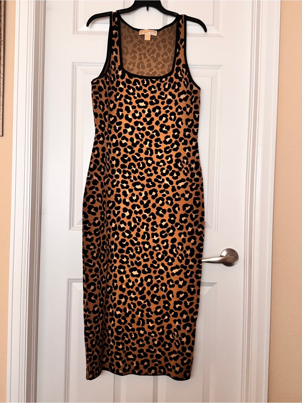 Michael Kors Leopard-Print Tank Midi Dress in Brown and Black